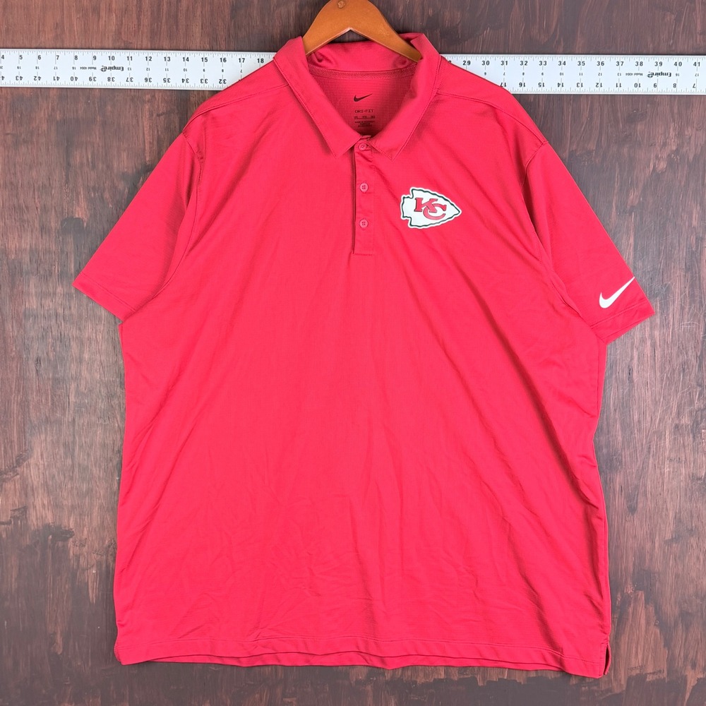 Nike Dri-FIT Kansas City Chiefs Mens 3XL Red Polo Shirt NKNB-65N NFL Football